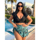 Women's Tropical Print Two-Piece Skirted Swimsuit