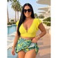 Women's Tropical Print Two-Piece Skirted Swimsuit