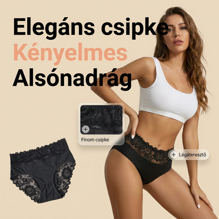 💕 Női Puha, Lélegző Csipkés Bugyi: Prémium Kényelem és Elegáns Dizájn – Raktáron! 🌸