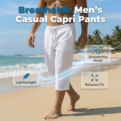 👖 Férfi Alkalmi Capri Nadrág: Húzózsinóros Derék, Kényelmes Viselet – Raktáron! 🌞