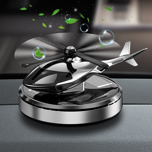 🚁☀️ Napenergiás Helikopter Légfrissítő: Forgó Rotorok, Kellemes Illat és Egyedi Design! ✨