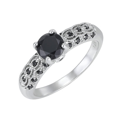 🖤👑 Női Vintage Fekete Cirkóniás Gyűrű: Misztikus Elegancia és Prémium Kivitelezés – Raktáron! ✨