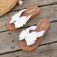 Elegant Retro Bow Flat Sandals