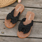 Elegant Retro Bow Flat Sandals
