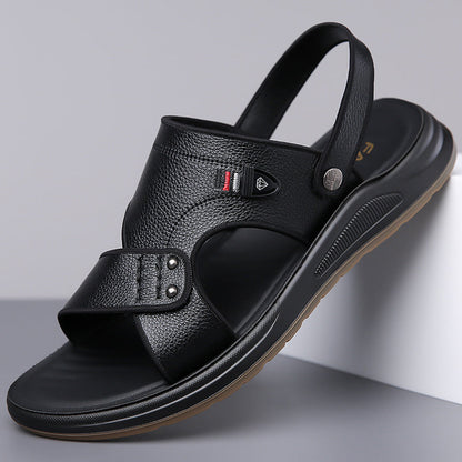 🔥👞 Valódi marhabőrből készült férfi szandál: tökéletes választás a strandra és a túrázáshoz! 🏖️