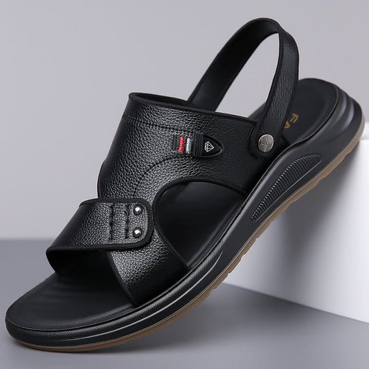 🔥👞 Valódi marhabőrből készült férfi szandál: tökéletes választás a strandra és a túrázáshoz! 🏖️