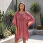 Women's Crochet Patchwork Beach Cover Up with Tassel