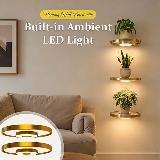 🏠✨ LED-es Függesztett Fali Polc: Modern Tárolás és Hangulatvilágítás! 💡