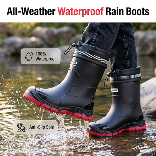🌧️👢 Uniszex Vízálló Esőcsizma: Középszárú Kialakítás és Prémium Védettség! ✨