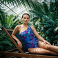 Women's One-Shoulder Ruched One-Piece Swimsuit