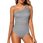 Women's One-Shoulder Ruched One-Piece Swimsuit