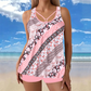 👙 Női plus size nyomtatott tankini szett, szoknyával és fiúsorttal 🌊✨