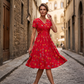 Női V-nyakú, virágmintás ruha – Nőies szabás, könnyed viselet 👗✨
