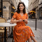 Női V-nyakú, virágmintás ruha – Nőies szabás, könnyed viselet 👗✨
