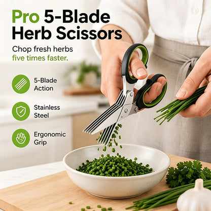 ✂️🌿 Multi-Layer Herb Scissors: Chop Faster, Store Safely! 🛡️