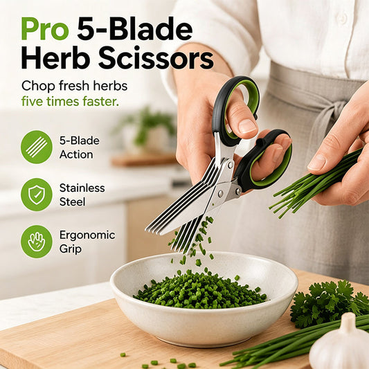 ✂️🌿 Multi-Layer Herb Scissors: Chop Faster, Store Safely! 🛡️