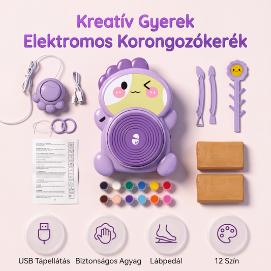 👩‍👧✨ Gyermek Fazekaskorong: Kreatív Játék és Professzionális Alkotás! 🏺