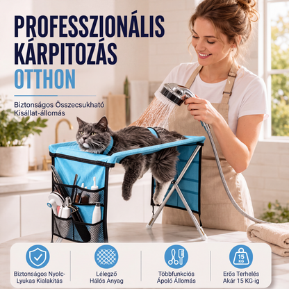 🐕 2 az 1-ben összecsukható kisállat-ápolóágy – Praktikus, helytakarékos – Utánvét ✨