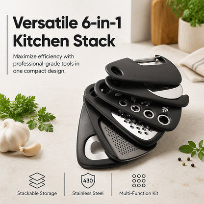 🍳✨ 6 az 1-ben Konyhai Szett: Rakható, Sokoldalú és Praktikus! 🧹