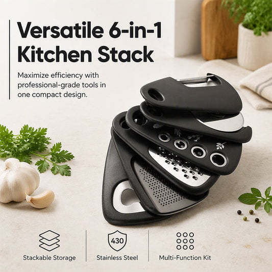 🍳✨ 6 az 1-ben Konyhai Szett: Rakható, Sokoldalú és Praktikus! 🧹