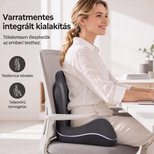 🪑✨ Memóriahabos Ülőpárna Háttámlával: Ergonomikus Támogatás + Fáradtságmentes Ülés! 🎉