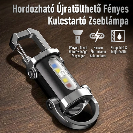 🔦✨ LED Kulcstartó: Erős Fény + Újratölthető! 🎯