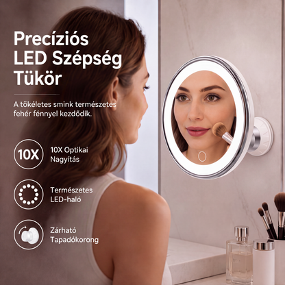 💄Időkorlátos 50% kedvezmény! 💡 10-szeres nagyítású LED-es sminktükör tapadókoronggal✨