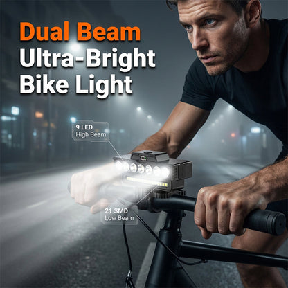 Ultra-Bright LED Bike Light with Dual Beam