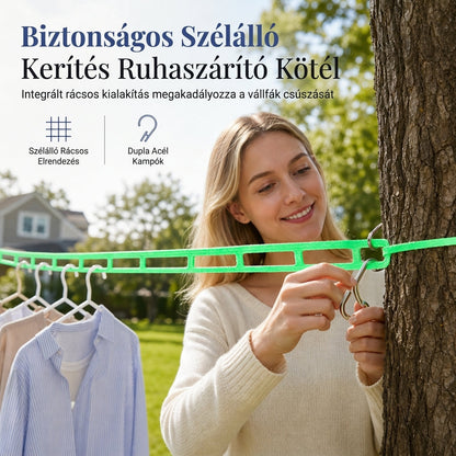 🌬️✨ Szélálló ruhaszárító kötél: Csúszásgátló + Stabil szárítás! 🎉