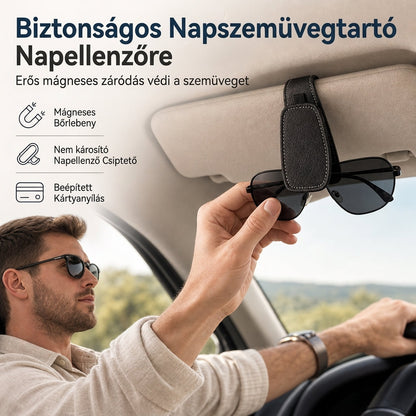 Autós napszemüvegtartó, dupla csipeszes szemüvegtartó és jegy- és kártyatartó csipesz