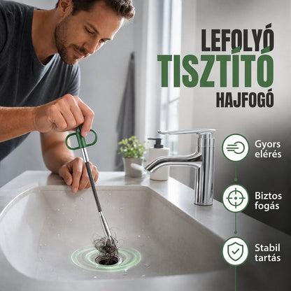Rugalmas lefolyódugulás-eltávolító eszköz