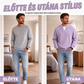 Férfi rétegzett hatású waffle póló – Kényelmes, elegáns textúrájú mindennapi viselet ✨👔