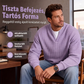 Férfi rétegzett hatású waffle póló – Kényelmes, elegáns textúrájú mindennapi viselet ✨👔