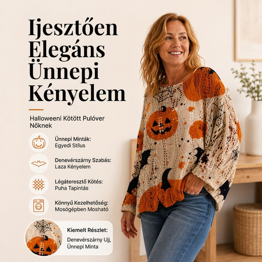 Női Halloween tök horgolt felső – Játékos ünnepi darab bulira és őszi viselethez 🎃🧶