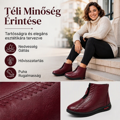 Női csúszásgátló téli meleg csizma – Biztonságos lépések, puha melegség télen ❄️👢