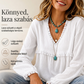 Női alkalmi V-nyakú hosszú ujjú felső – Elegáns és kényelmes viselet minden alkalomra ✨👔